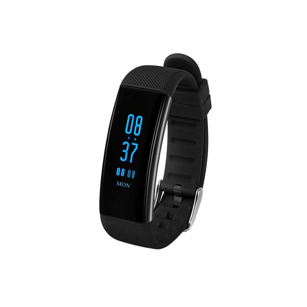 Fitness Tracker Watch PPG Blood Pressure Heart Rate Real-time Monitoring Swimming Count Calories Pedestrips Mileage Tracks Touchscreen Skin-Friendly Material Strap IP68 Waterproof (black)