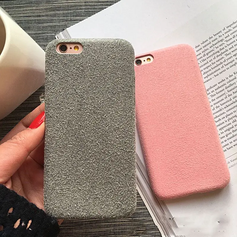 

2017 hot Fashion Simply Soft Velvet Warm Phone Cases For iPhone 7 6 6S 6S Plus 7Plus Coverring Hard Back Cover 5 Colors