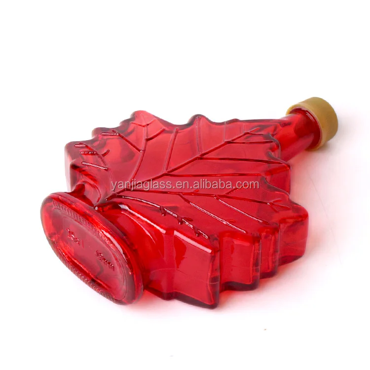 Hot Selling 70ml Red Mini Maple Leaf Shape Syrup Glass Liquor Bottles With Screw Cap Buy Maple