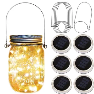 Image of 500ml Decoration Solar Light Glass Mason Jar with handle
