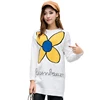 Customized Size Daisy Flower Jacquard Women Pullover Sweater Dress