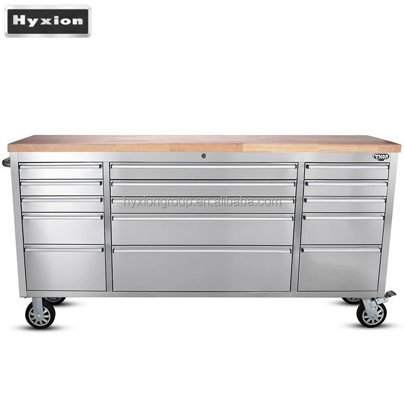 Htc 7215 Garage Rolling Metal Drawer Tool Box With Wood Top Buy