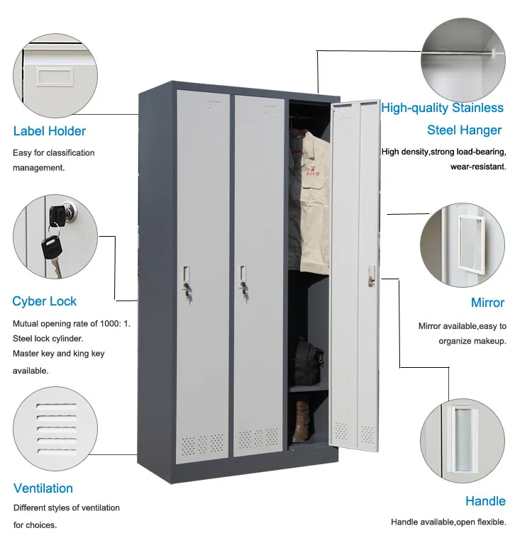 Cheap Durable 3 Door Wardrobe Closet Steel Storage Wardrobe Buy 3 Doors Wardrobe