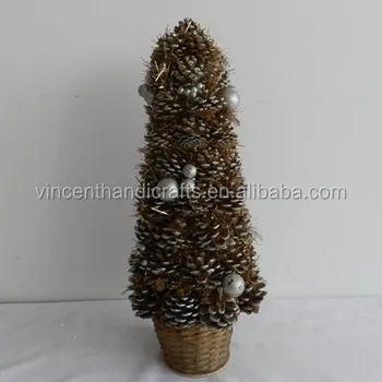 rustic artificial christmas tree with pine cons and silver balls for decor - Rustic Artificial Christmas Tree rustic artificial christmas tree with pine cons and silver balls for decor - Rustic Artificial Christmas Tree