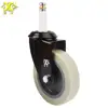 Industrial Steel Swivel Threaded Stem Roller Casters Wheels 4 inch PVC Rigid Wheels