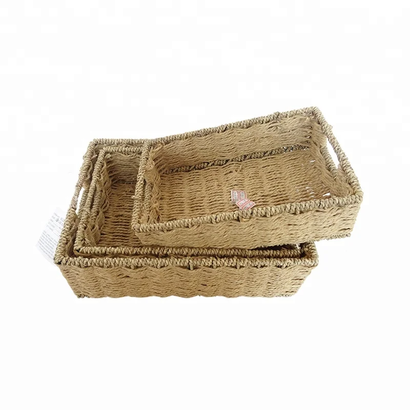 
Small seagrass straw storage basket with handle 