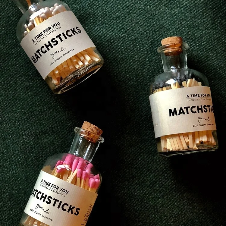 Wooden Matches In Bottle With Label Buy Glass Bottle Match,Bottle