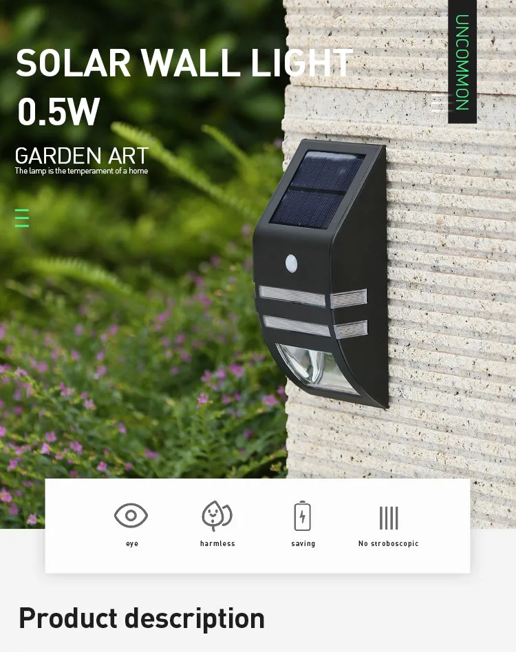Outdoor Waterproof Stainless Steel Led Solar Security Light With Motion Sensor