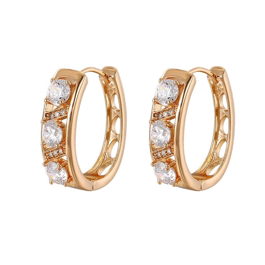 

97793 xuping ready to ship jewelry fashion 18K gold plated huggies women earring