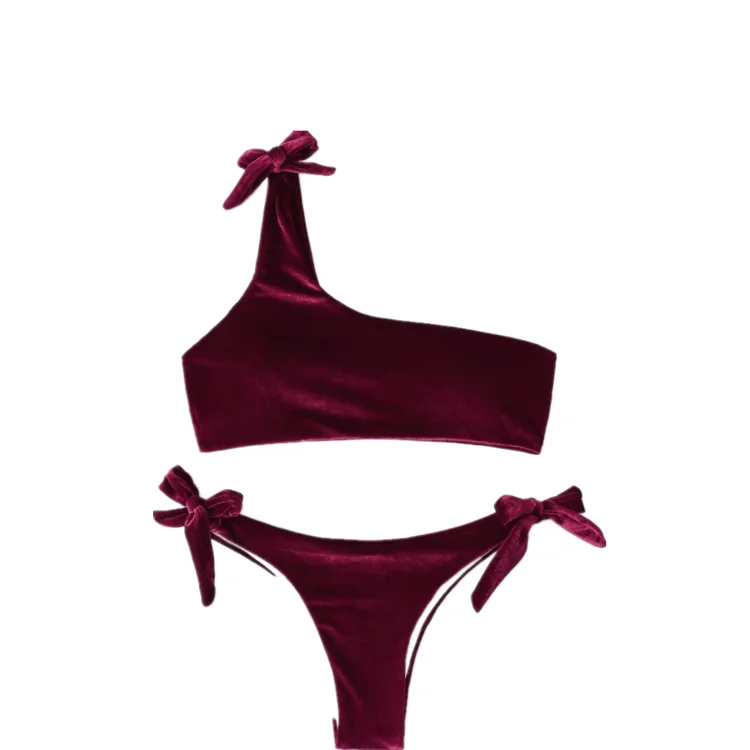 

custom hot sale One Shoulder sexy two piece bikini, Picture