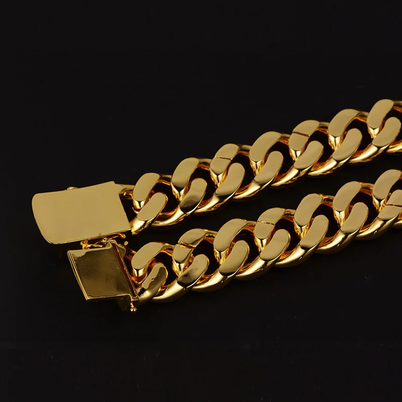 
Iced Out Diamond Cuban Link Choker Necklace New Gold Chain Design For Men 