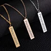 Hot sale style bar shape free laser engrave silver/gold/rose gold wholesale custom name plate necklace for id tags jewelry