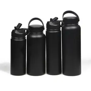 Image of Vacuum Insulated Wide Mouth Stainless Steel Proof Water Bottle powder Coated Double Wall Metal Sport Flask