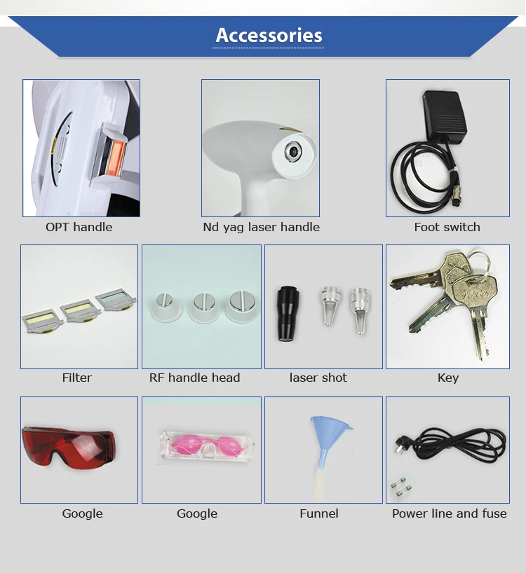 Laser tattoo removal machine/ elight ipl rf nd yag laser/ e-light ipl rf nd yag laser multifunction machine