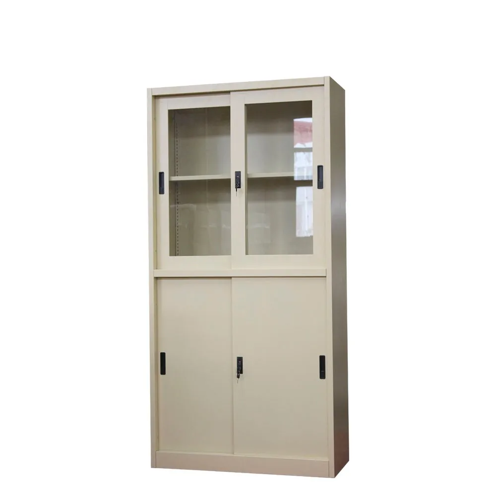 Kd Lightweight Steel With Shelf Front Locking Sliding File 2 Door