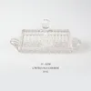 Home decorative Rectangular crystal clear glass butter dish with lid /cheap price factory glass butter box hotsale