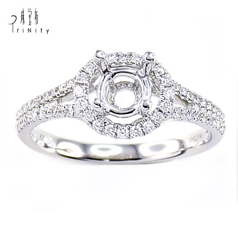 

Real Natural Diamond Certified Pave Surround Halo Engagement Rings Gold Wholesale Natural Stone Rings Bands Jewelry Certificate