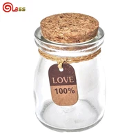 

Round mini jar with cork lid Food Container grade glass bottles