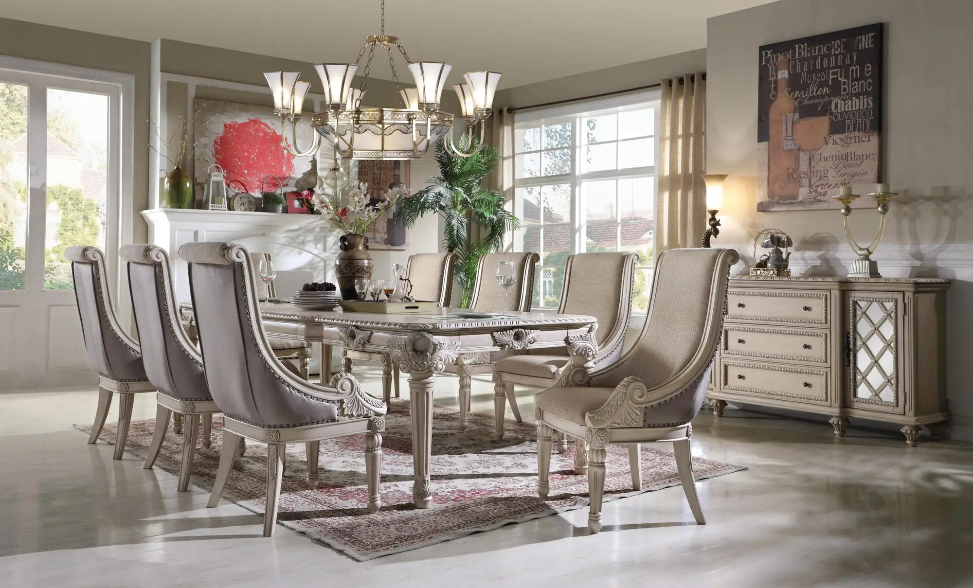 Hand Carved Dining Room Tables And Chairs European Vintage Style Dining