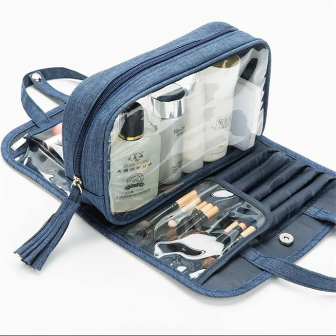 

Colorful Organizer Cosmetic Bag New Design Custom Waterproof Travel Make Up Foldable Bag, Navy,grey,red,black,blue,wine