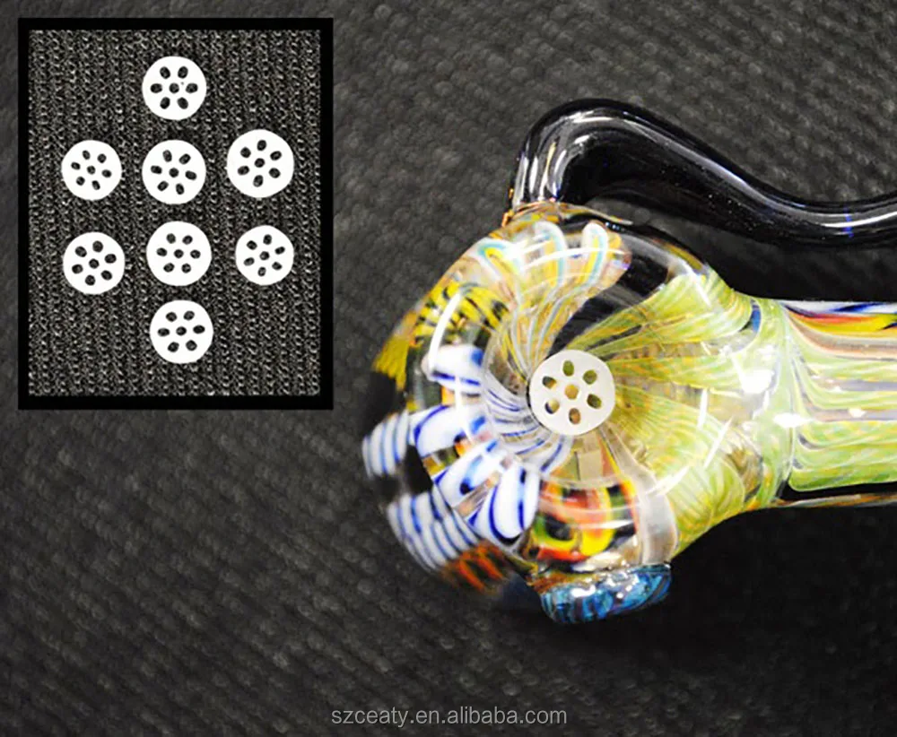 Ceramic Smoking Pipe Filter Screen 6 Holes 5/16" Glass Gog