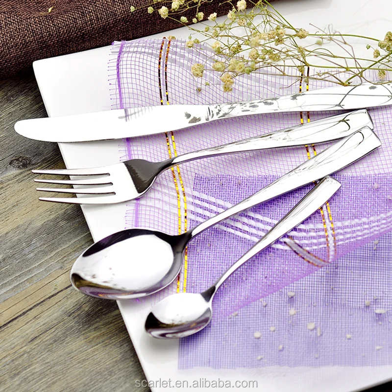 Western Food Knife And Fork Spoon With Wooden Handle Cutlery Knife And