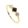 18k gold 925 sterling silver brass factory customize three stone simple cz ring