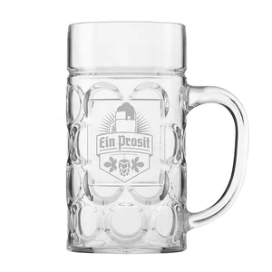 Image of Custom logo German beer stein clear 0.5L beer mug plastic