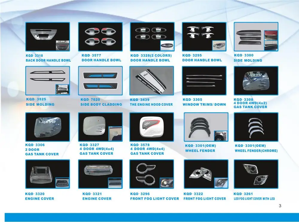 Top Quality Universal Car Wheel Arch Fender Flare for toyota hilux revo