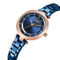 

2019 Curren Women Watches Top Brand Luxury Stainless Steel Ladies Wrist Watches Blue Simple Women's Clock Reloj Mujer 9054