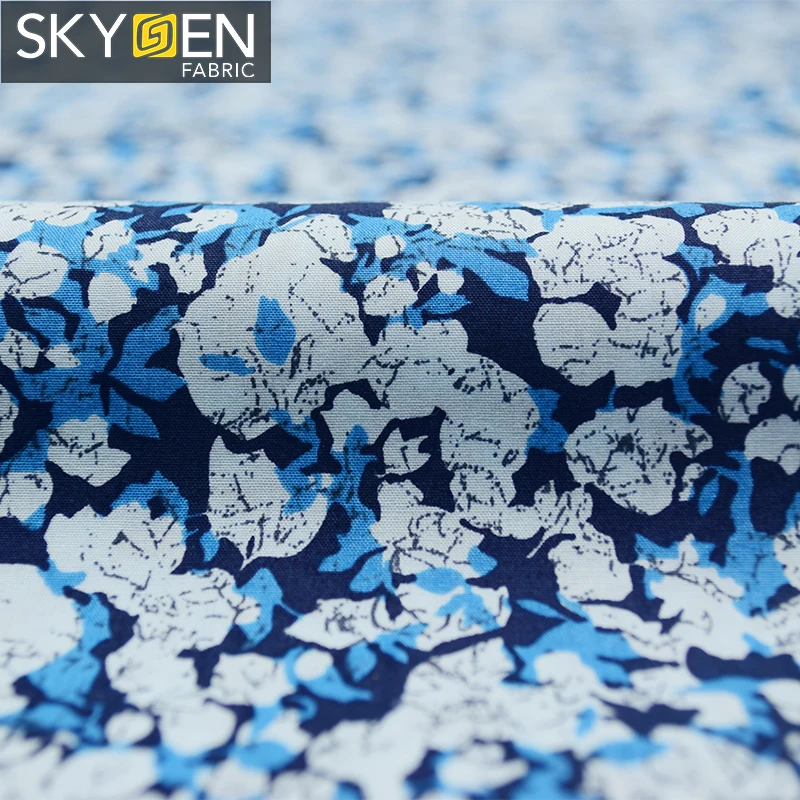 Skygen super good 60x60 plain weave floral print swiss cotton fabric