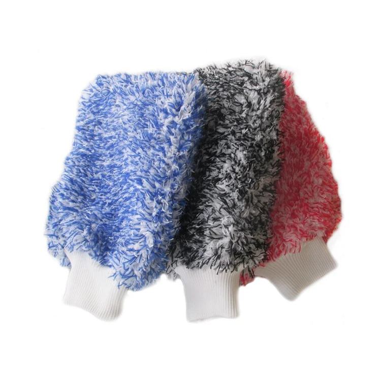 Soft absorbancy glove high density car cleaning ultra soft easy to dry auto detailing microfiber madness wash mitt cloth towel