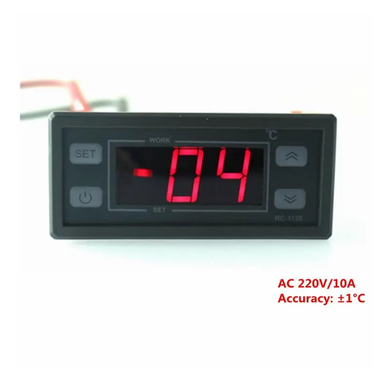 

RingDer RC-112E 220V 10A Digital LCD Digital Thermostat Regulator Temperature Controller with 2M NTC sensor Probe for Aquarium