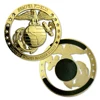 Factory Wholesale Price Customized Cool Design USMC Logo Cut Out Shiny Gold Plated Car Auto Emblem with Sticker