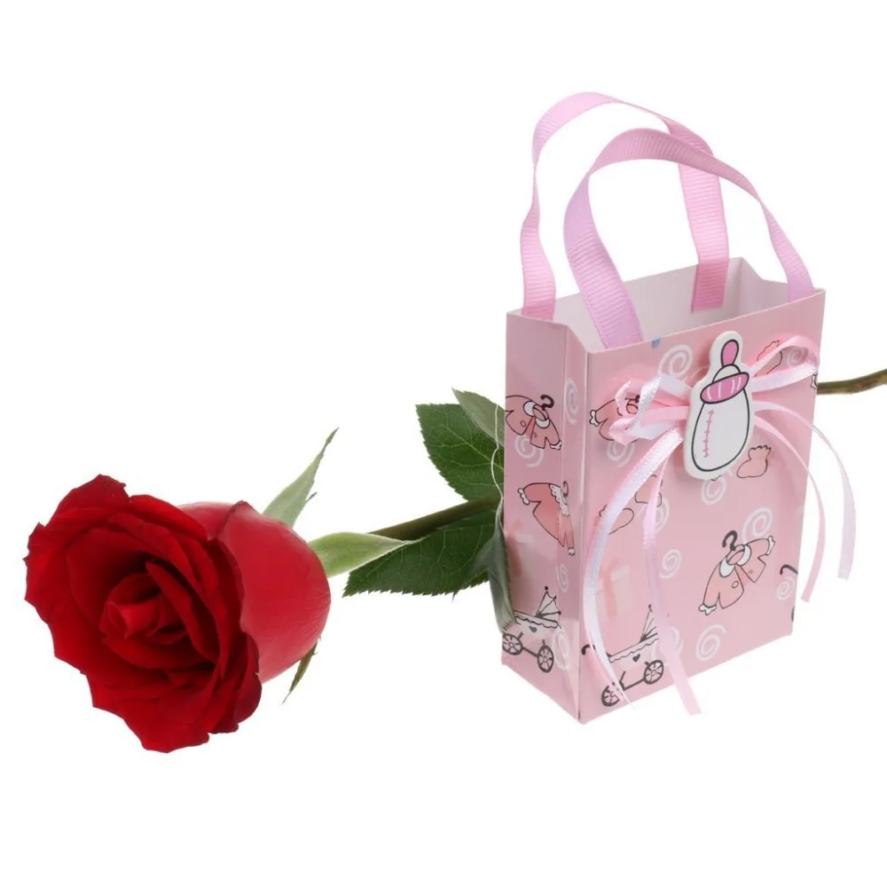 pink and blue gift bags