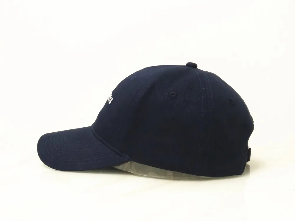 Navy Blue Classic Baseball Caps With Custom Flat Embroidery Logo - Buy ...