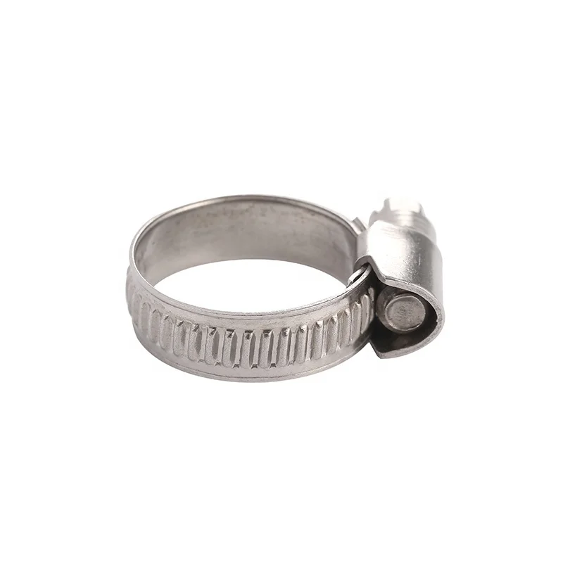 
China Factory Stainless Steel American Worm Type Hose Clamp European Type Perforated Band Heavy Duty High Pressiure Pipe Clamp 