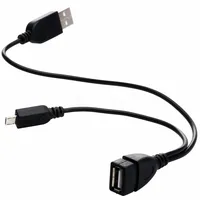 

Micro USB 5 Pin Male to USB Female Host OTG Cable Y Splitter USB Power Cable