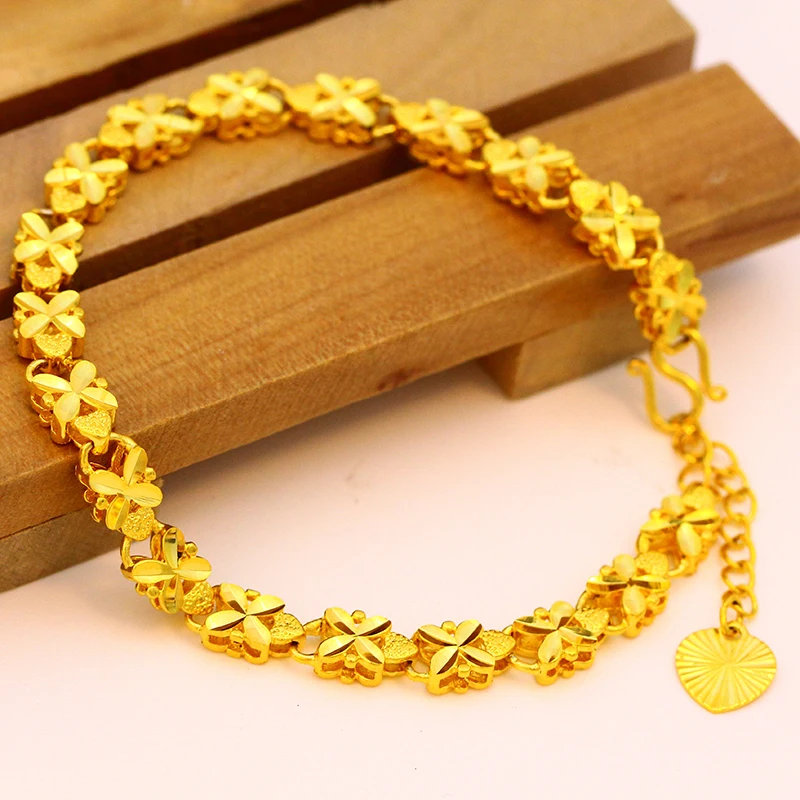 
76933 Xuping costume jewelry charm bracelet, gold color 24k gold bracelet, rose copper alloy bracelet women 