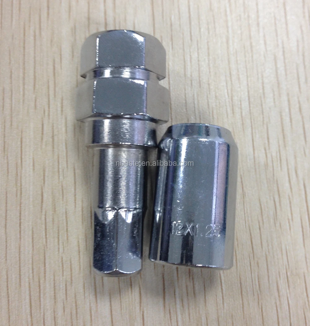 Chrome Plated Open-End Bulge Acorn Wheel/Lug Nuts, M14x1.5, 19mm Hex, Quantity 6 - Foto 6