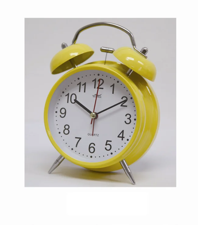 3.5" Metal Twin Bell Alarm Table Clock With Light Buy Twin Bell Alarm