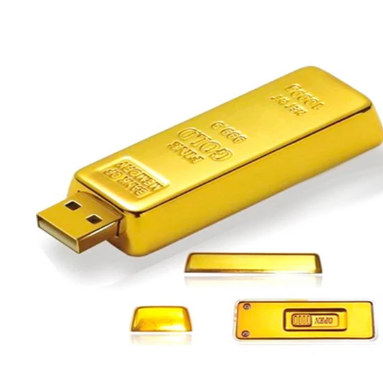 

Metal Product 64GB Gold Bar USB Stick USB Flash Drive 128GB