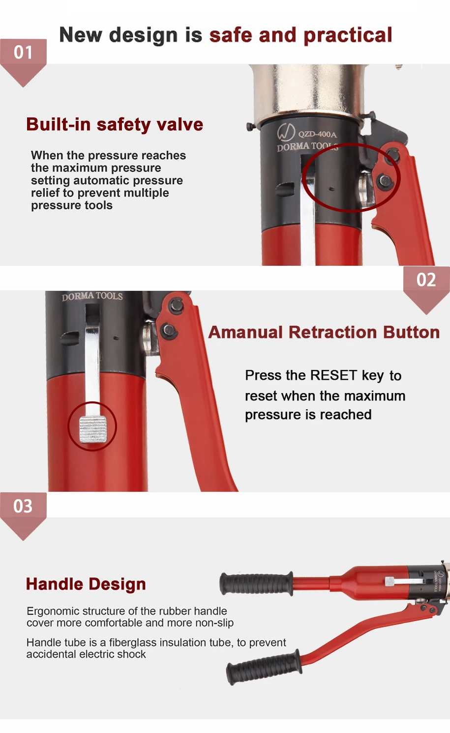 cable lug crimping tool