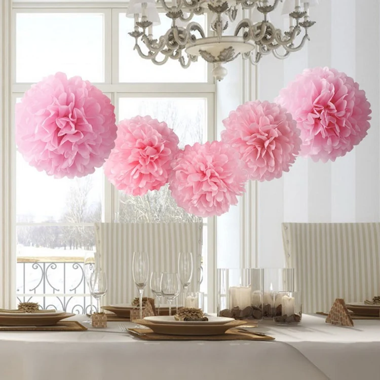 Multi-color Tissue Pom Poms Hanging Decorative Flower Ball For Wedding Party Decoration - Buy Hanging Decorative Flower Ball,Tissue Pom Flower Ball Product on