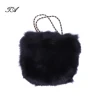 luxury fashion design functional big volume fox fur handbag lined women fur bag