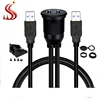 IP67 waterproof panel mount Flush Mount USB3.0 to USB3.0 male to female waterproof panel extension cable for Car Boat
