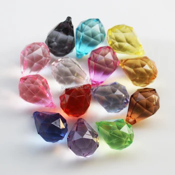 Acrylic Crystal Faceted Teardrop Beads 