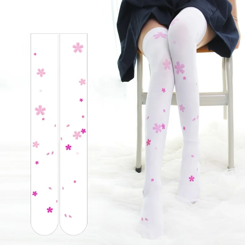 

Custom 360 Print Sublimation Women Thigh High Socks, Custom color