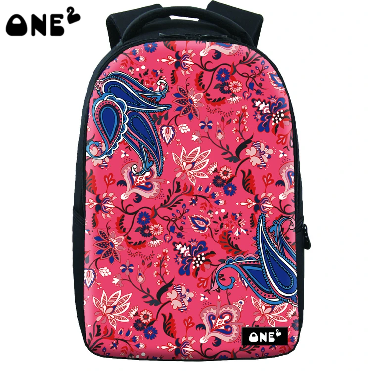 

ONE2 design flowers pattern laptop backpacks large capacity custom backpack with comfortable padded lightweight, Customized