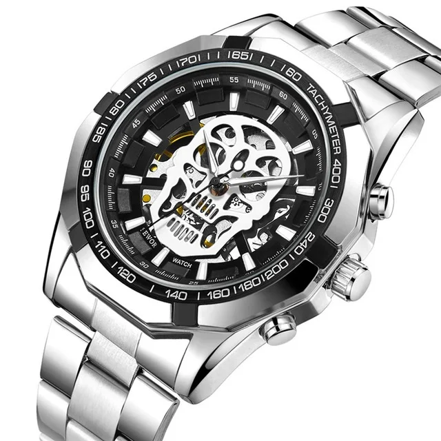 

2019 Men Watch Skull Skeleton Automatic Mechanical Male Clock Top Brand Luxury Sport Military Army Wristwatch relogio Masculino, Any color are available